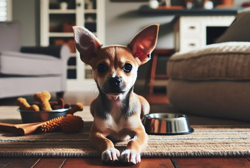 Miniature Bull Terrier mix with Chihuahua